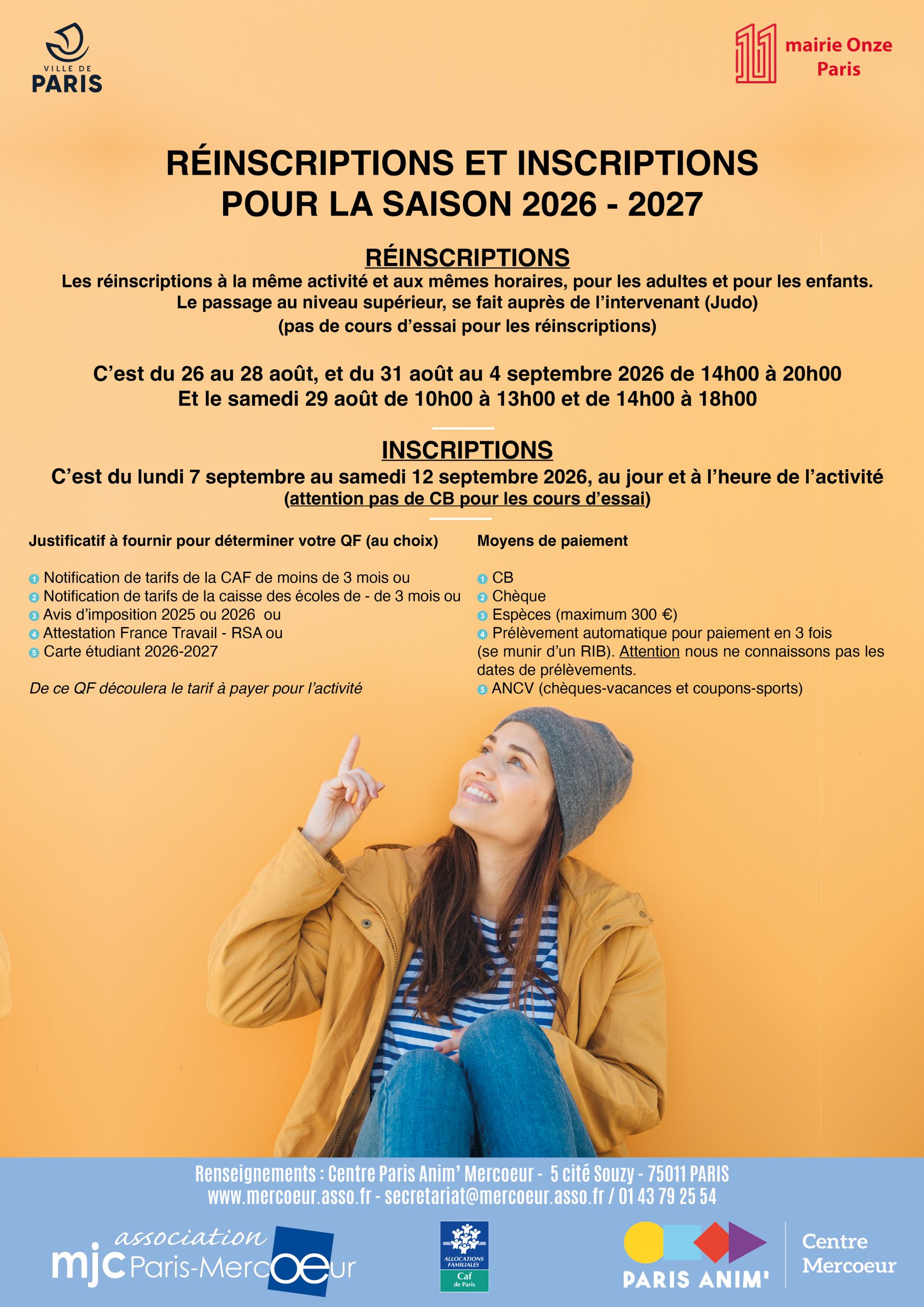 inscriptions pour la saison 2026 2027