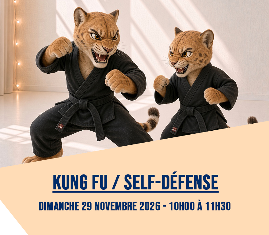 Dimanche 29 novembre de 10h00 à 11h30 : Kung Fu / Self-défense – avec Nathalie Crocetti